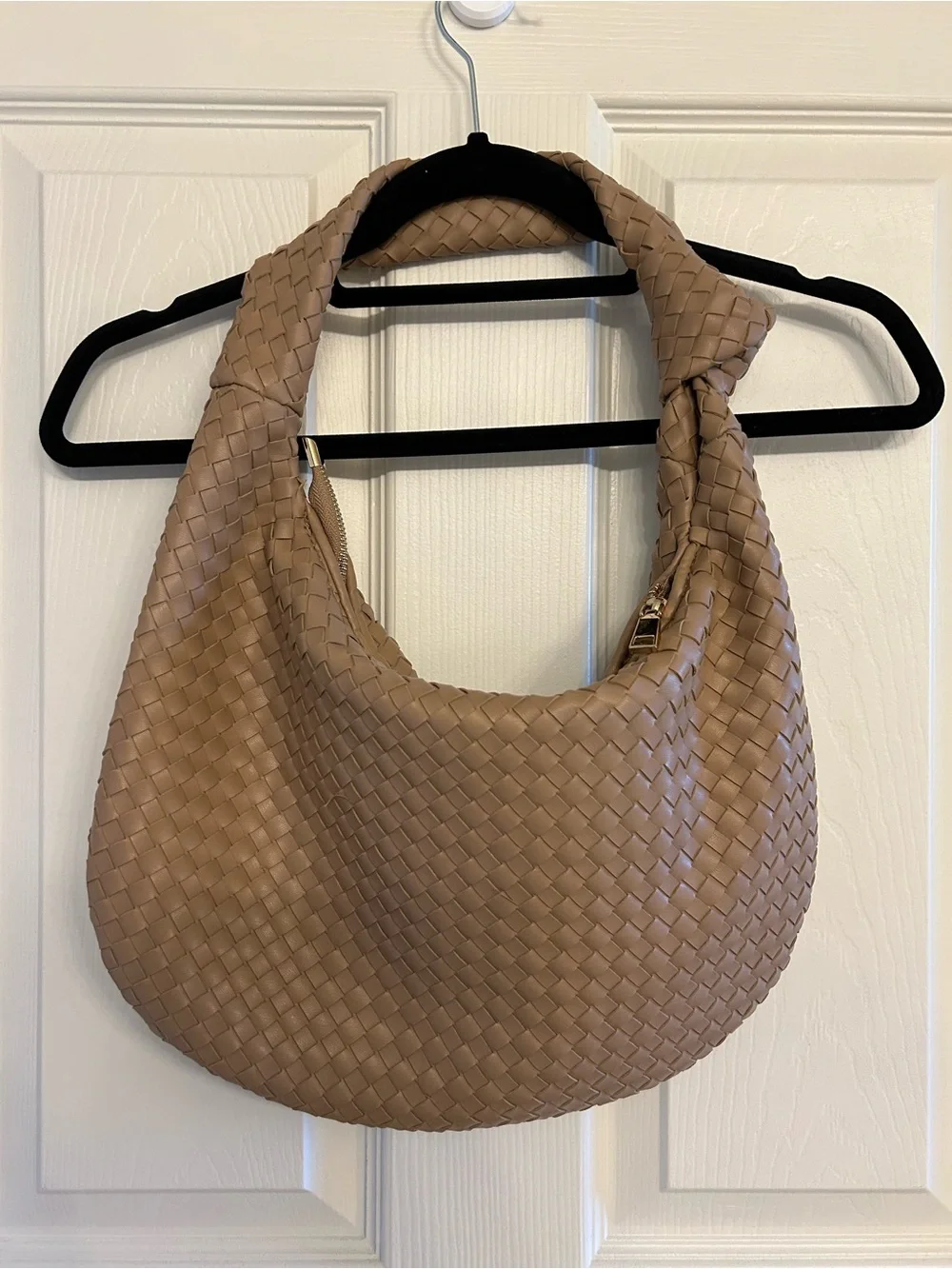 Melie Bianco Anthropologie Woven Hobo Shoulder Bag - Taupe